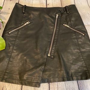 Black Faux leather skirt
